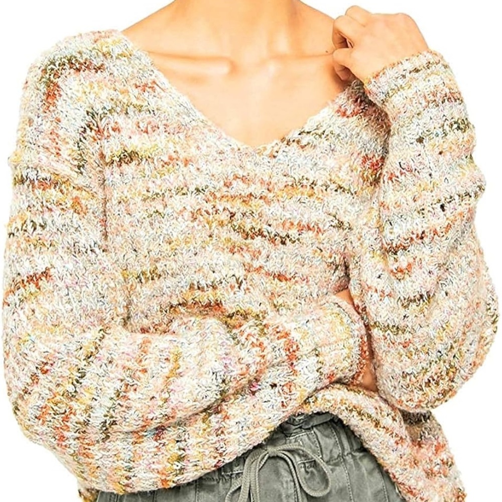 Free People Highland V-Neck Sweater